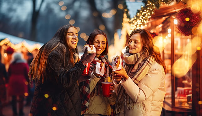 Friends at Christmas market 